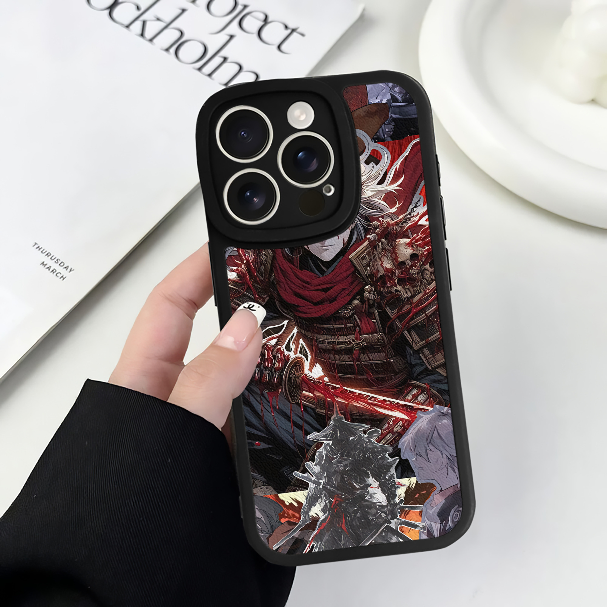 （画像用） 刀剣乱舞 Touken Ranbu 【iPhone 16シリーズ対応】シリコンスマホケース（レザー調） 材質：シリコン